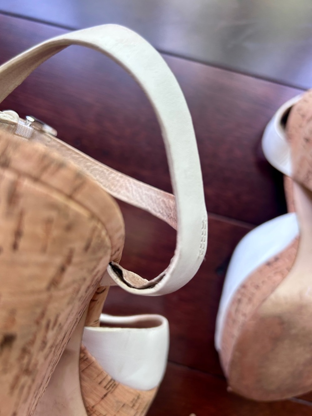 MICHAEL Michael Kors Cream Cork Heeled Sandals - Picture 6 of 13